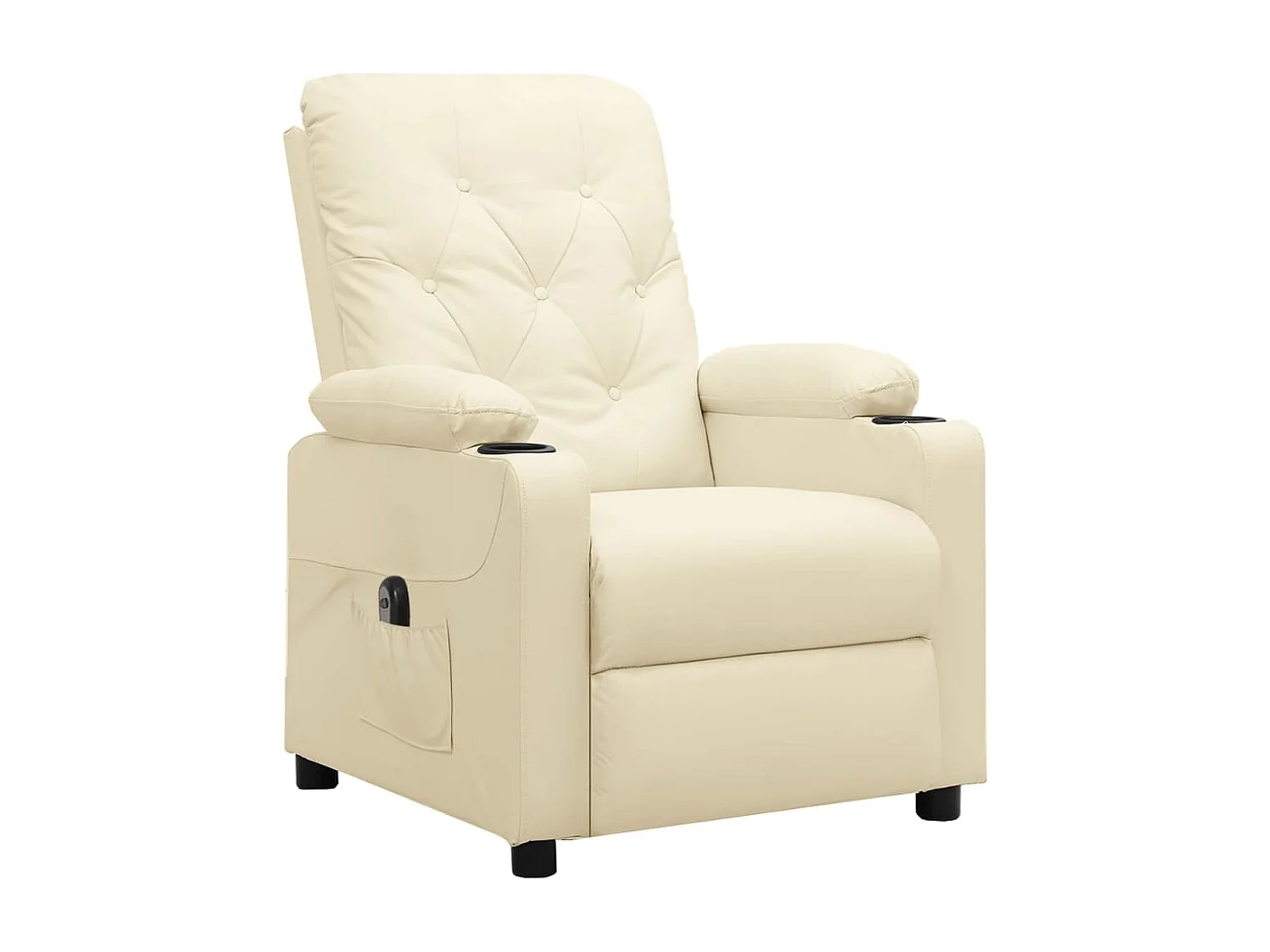 Fauteuil inclinable électrique-Chaise de relax-Fauteuil salon Crème Similicuir SHL3041