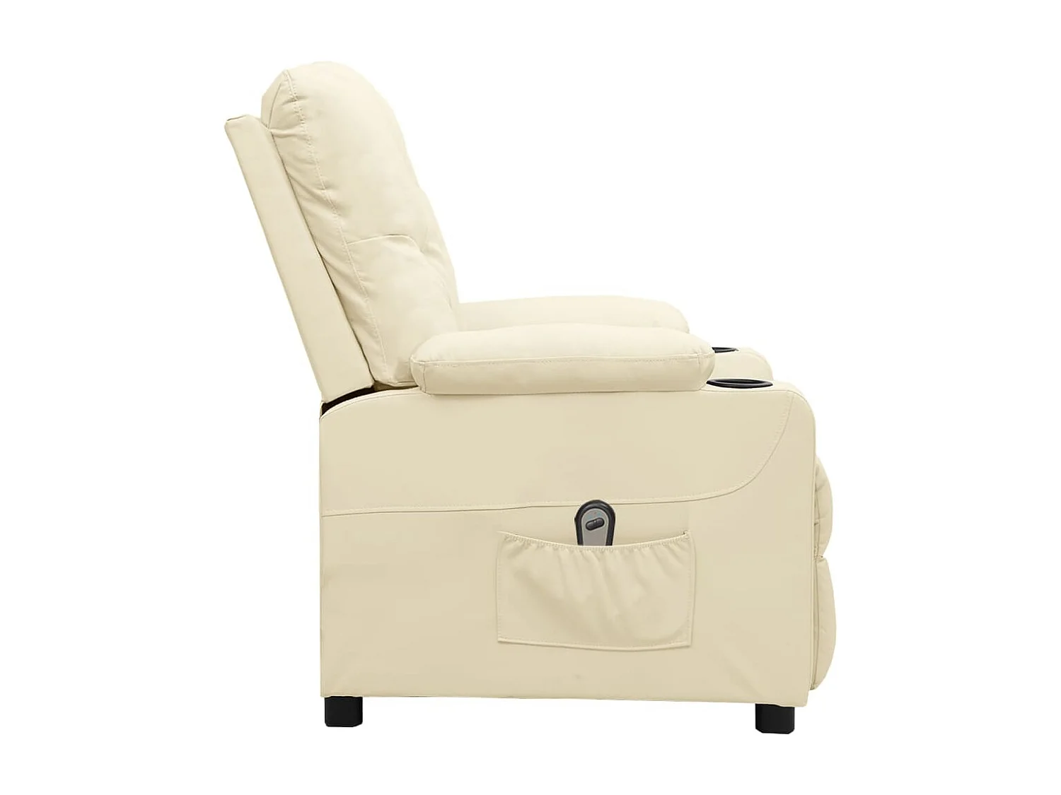 Fauteuil inclinable électrique-Chaise de relax-Fauteuil salon Crème Similicuir SHL3041