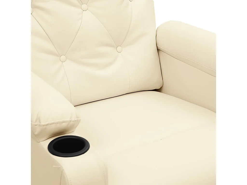 Fauteuil inclinable électrique-Chaise de relax-Fauteuil salon Crème Similicuir SHL3041