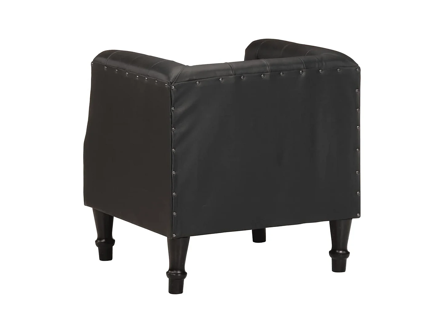 Sillón | Silla de cuero auténtico negro SHL2828
