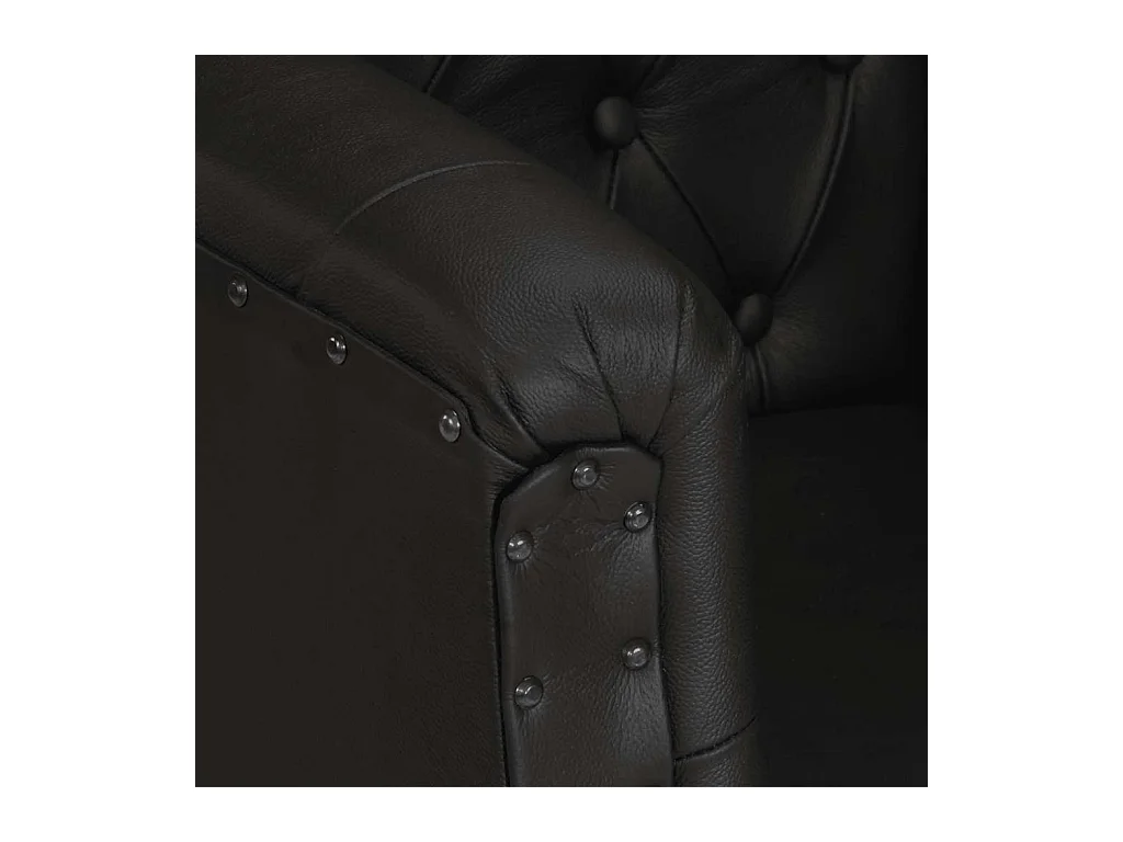 Sillón | Silla de cuero auténtico negro SHL2828