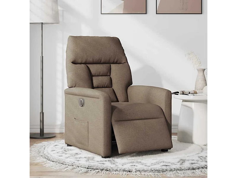 Fauteuil inclinable électrique-Chaise de relax-Fauteuil TV Marron Tissu SHL2119