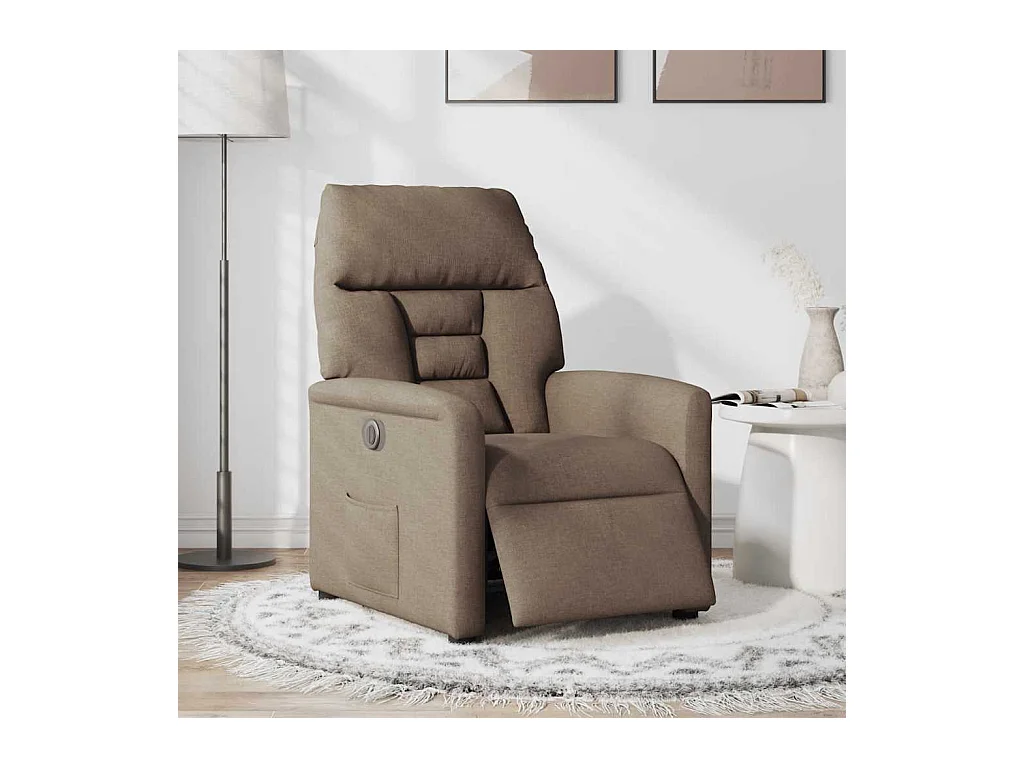 Fauteuil inclinable électrique-Chaise de relax-Fauteuil TV Marron Tissu SHL2119