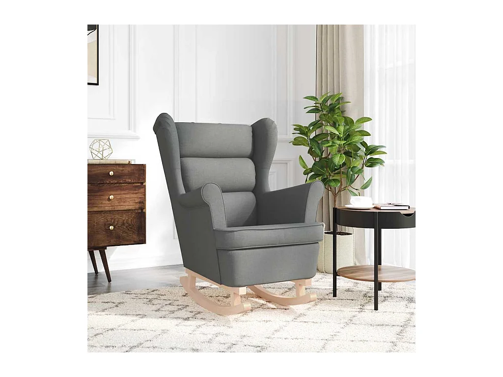 Silla de relax | Silla mecedora de tela gris oscuro 74x90x102 cm SHL9422