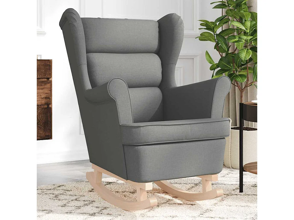 Fauteuil Salon-Chaise de relax-Fauteuil à Bascule gris foncé 74x90x102 cm tissu SHL5437