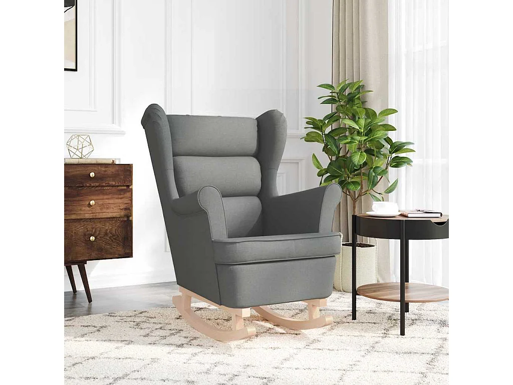 Fauteuil Salon-Chaise de relax-Fauteuil à Bascule gris foncé 74x90x102 cm tissu SHL5437