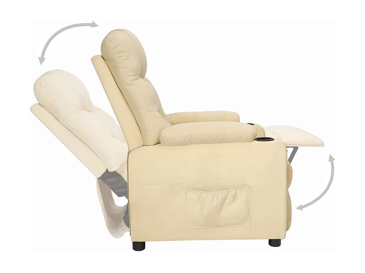 Fauteuil de Salon-Chaise de relax Crème Tissu SHL4158