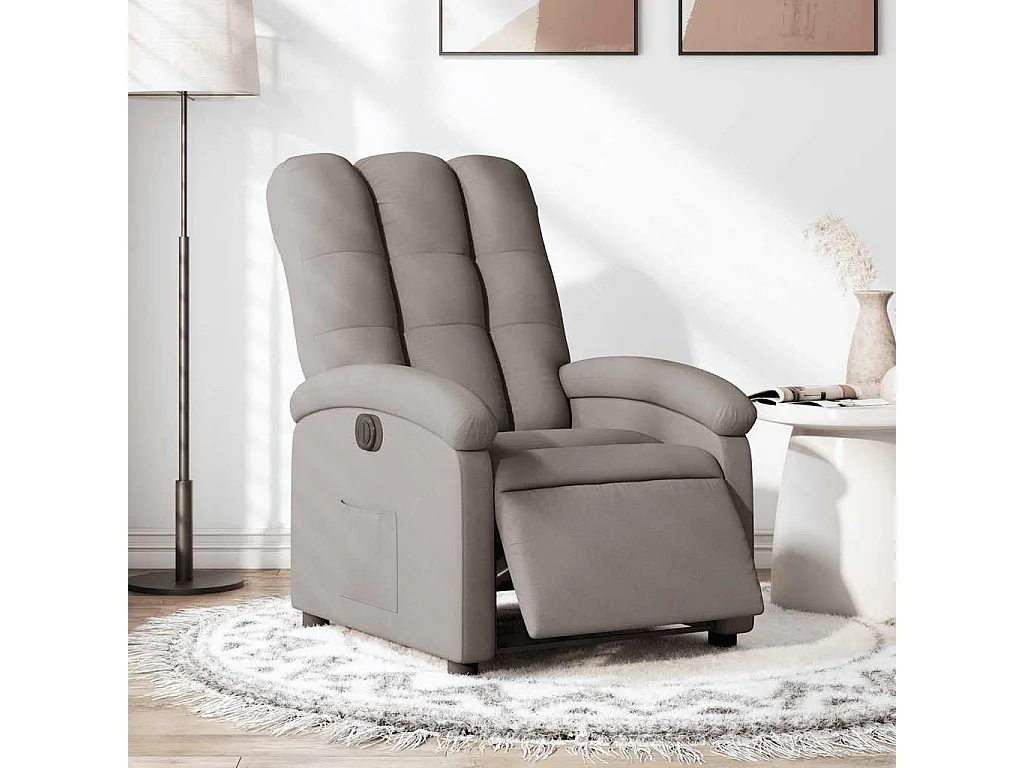 Relaxsessel Elektrisch | Lounge Sessel indoor Taupe Stoff SHL38948