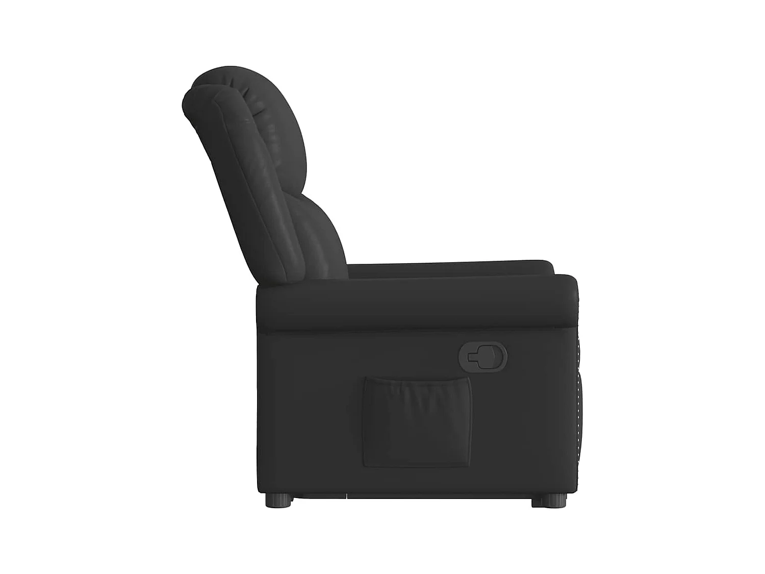 Sillón de relax | Sillón reclinable vertical de cuero sintético negro brillante SHL9157