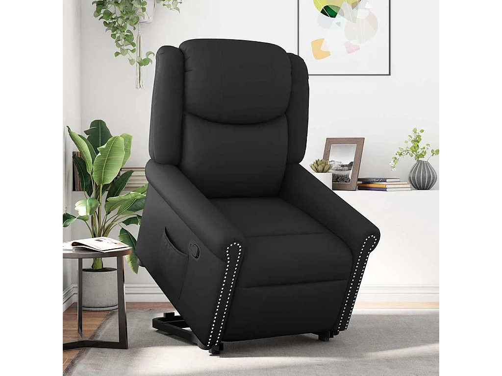 Fauteuil inclinable-Chaise de relax-Fauteuil TV noir brillant similicuir SHL902