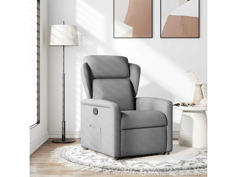 Sillón de relax | Sillón reclinable de tela gris claro SHL5840