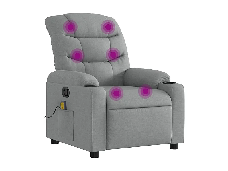 Fauteuil inclinable-Chaise de relax-Fauteuil de Massage gris clair tissu SHL5448