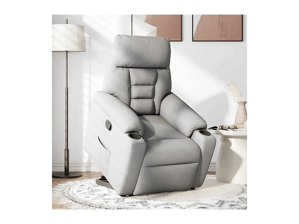 Poltrona Confortável | Poltrona reclinável elevatória tecido cinzento-nublado SHL649921