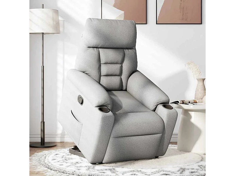Fauteuil inclinable-Chaise de relax-Fauteuil TV gris nuage tissu SHL4404
