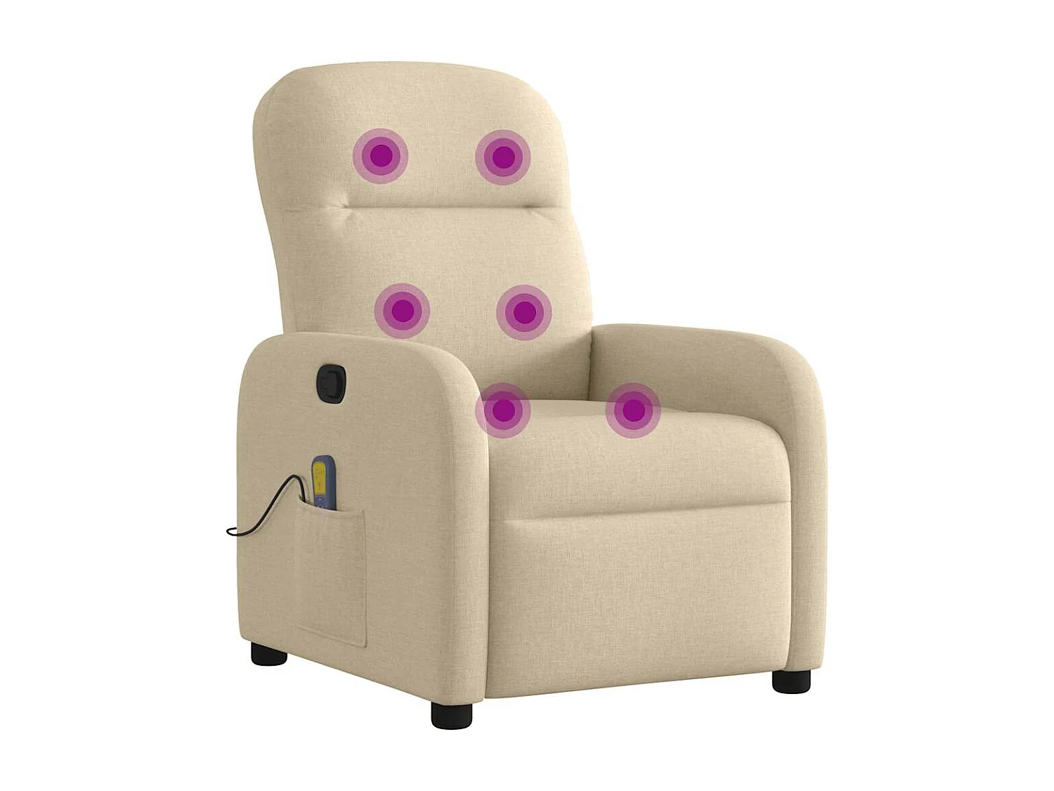 Fauteuil inclinable-Chaise de relax-Fauteuil de Massage Crème Tissu SHL3072