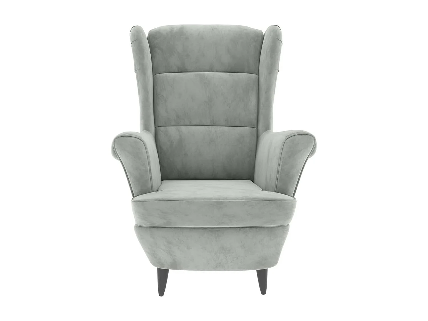 Fauteuil Salon-Chaise de relax-Fauteuil à oreilles avec tabouret gris clair velours SHL4275