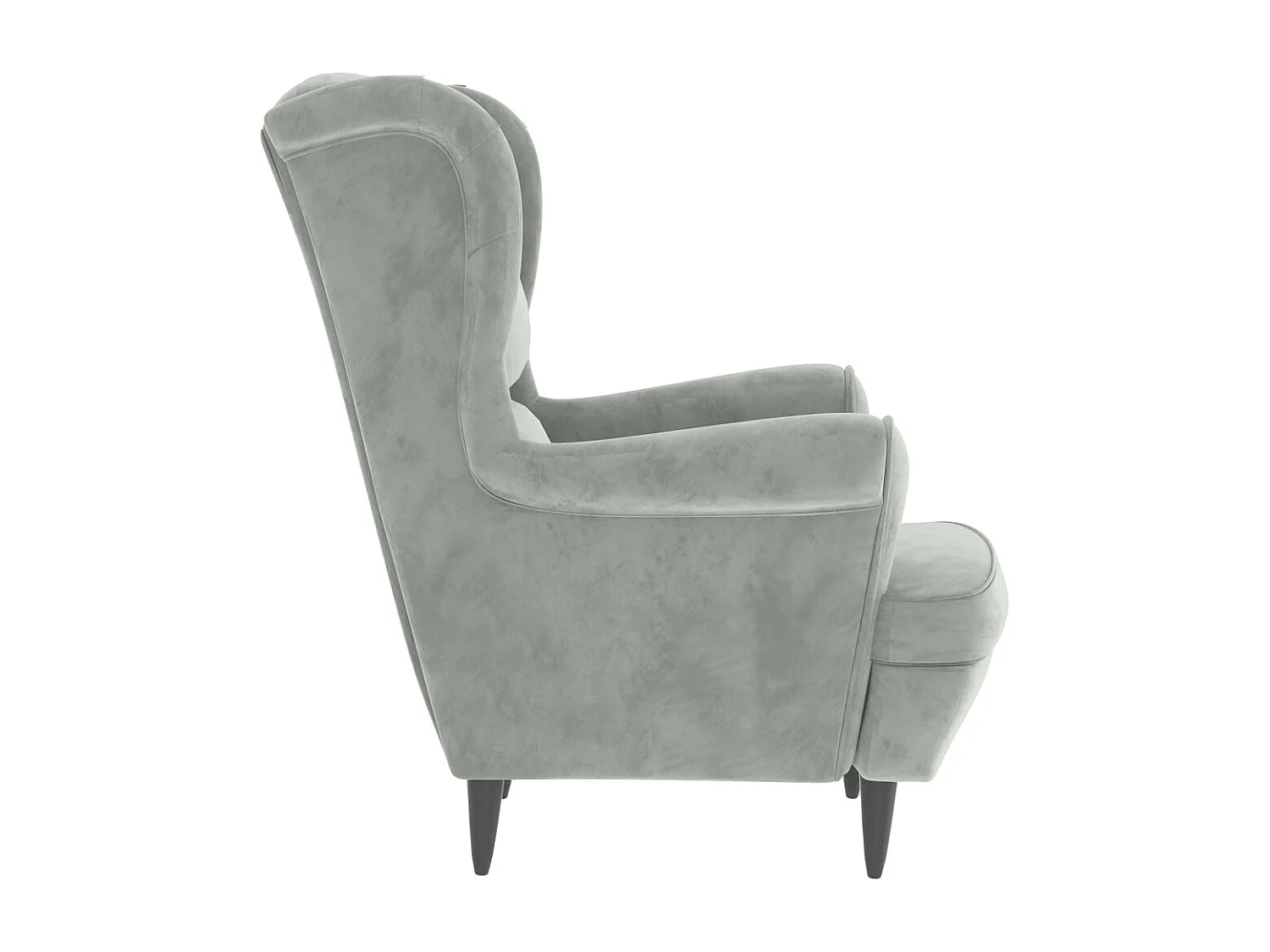 Fauteuil Salon-Chaise de relax-Fauteuil à oreilles avec tabouret gris clair velours SHL4275
