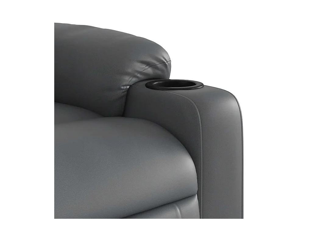 Sillón de relax | Sillón reclinable de cuero sintético gris SHL4675