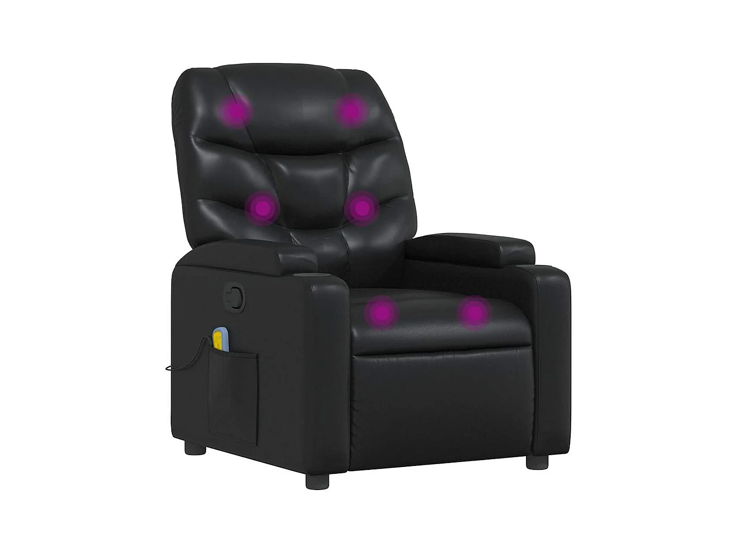 Fauteuil inclinable-Chaise de relax-Fauteuil de Massage Noir Similicuir SHL1736
