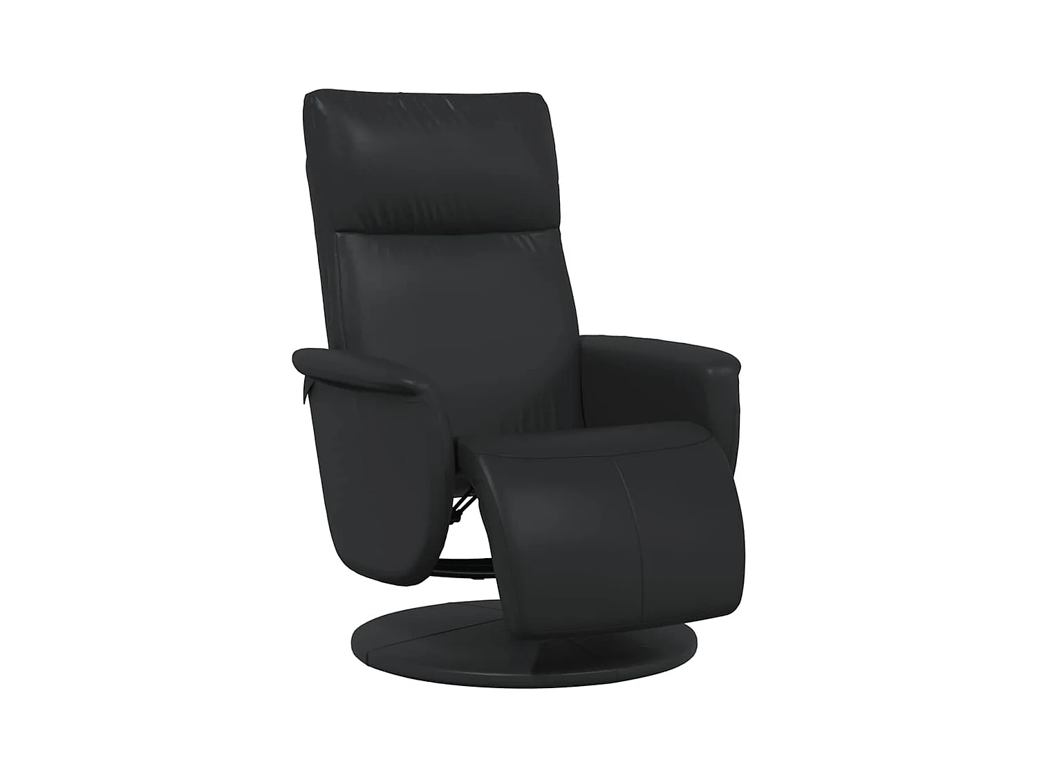 Sillón de relax | Sillón reclinable con reposapiés cuero sintético negro SHL8790