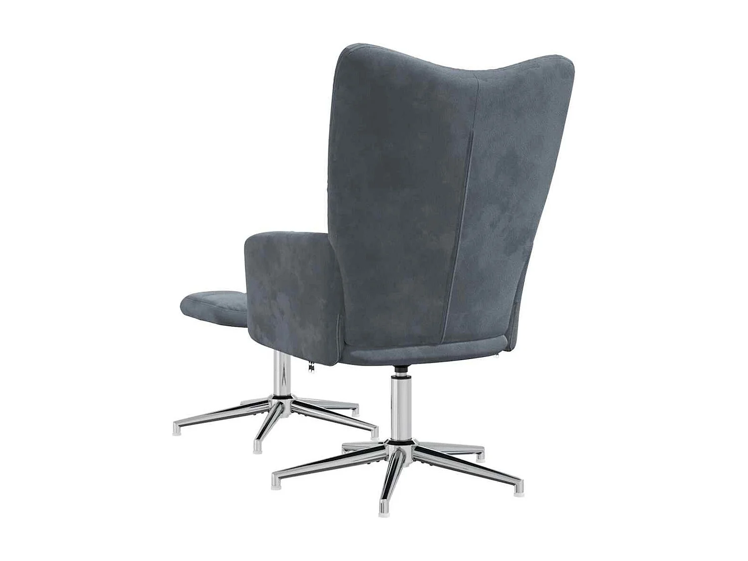 Relaxstoel | Fauteuil met voetenbank fluweel donkergrijs