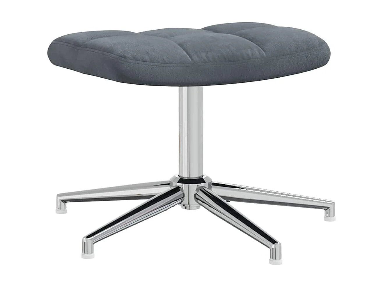 Relaxstoel | Fauteuil met voetenbank fluweel donkergrijs