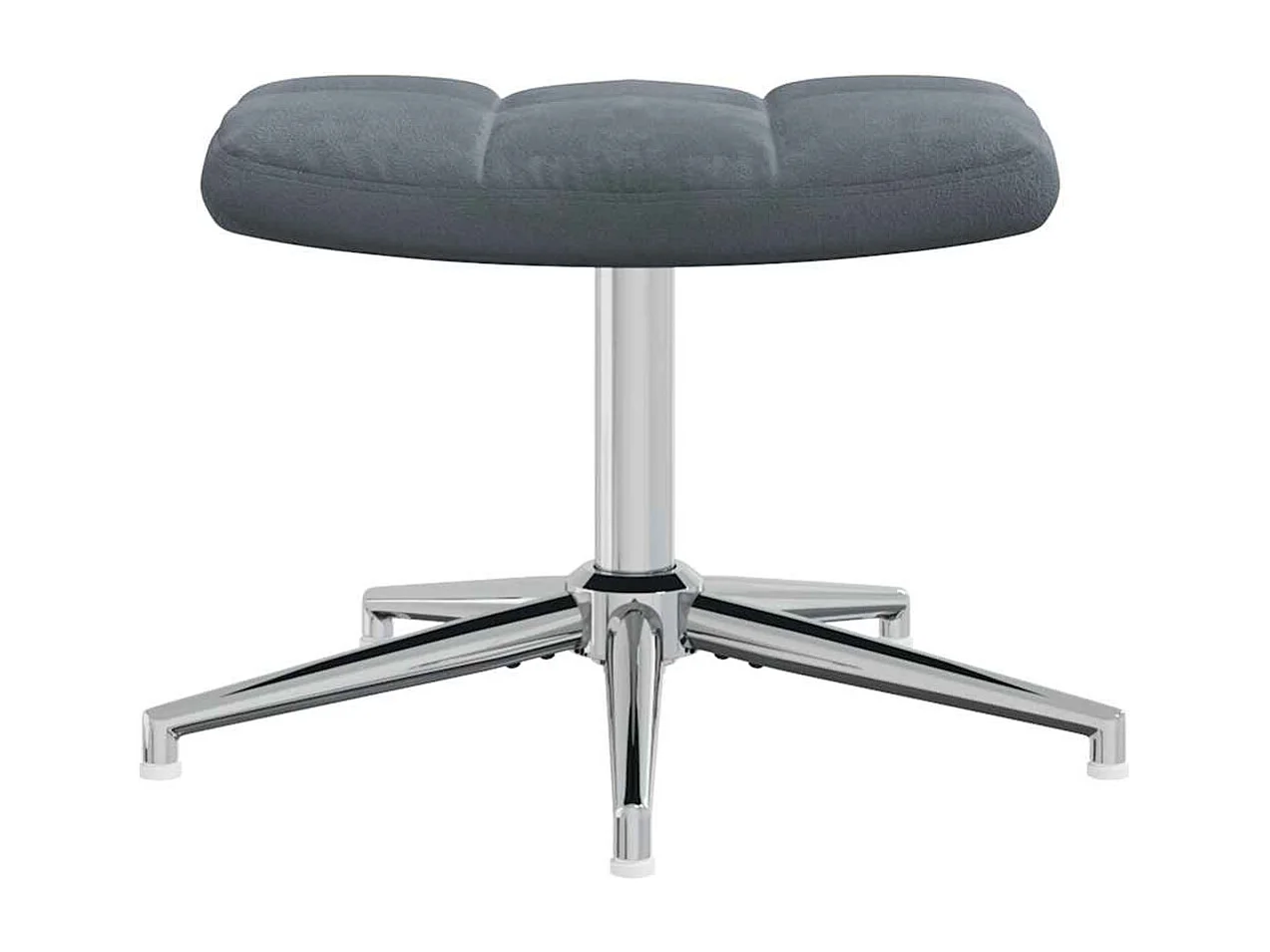 Relaxstoel | Fauteuil met voetenbank fluweel donkergrijs