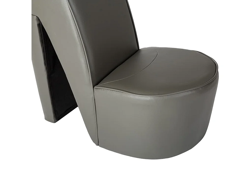 Cadeira estilo sapato de salto alto couro artificial cinzento SHL365564