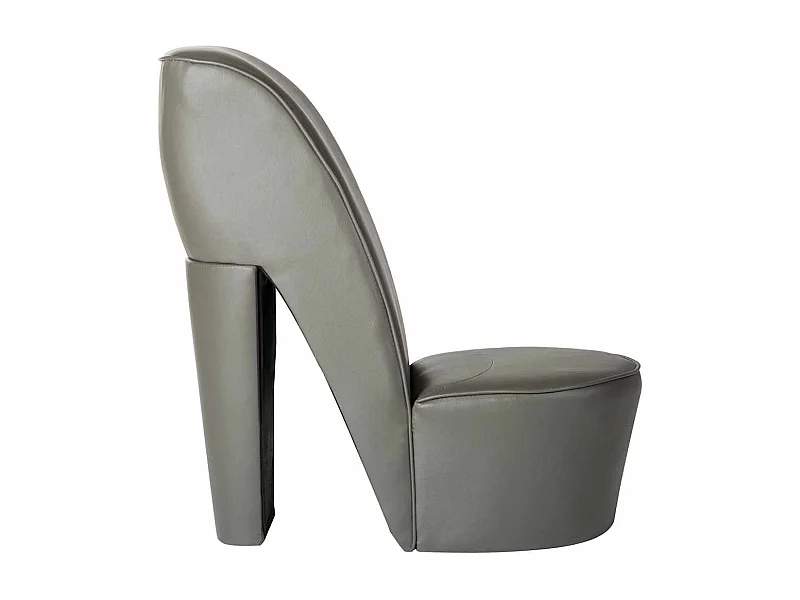 Cadeira estilo sapato de salto alto couro artificial cinzento SHL365564