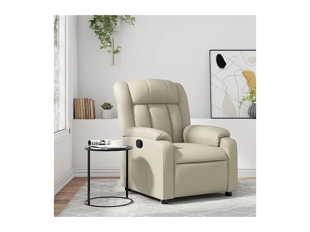 Sillón de relax | Sillón reclinable de cuero sintético crema SHL8101