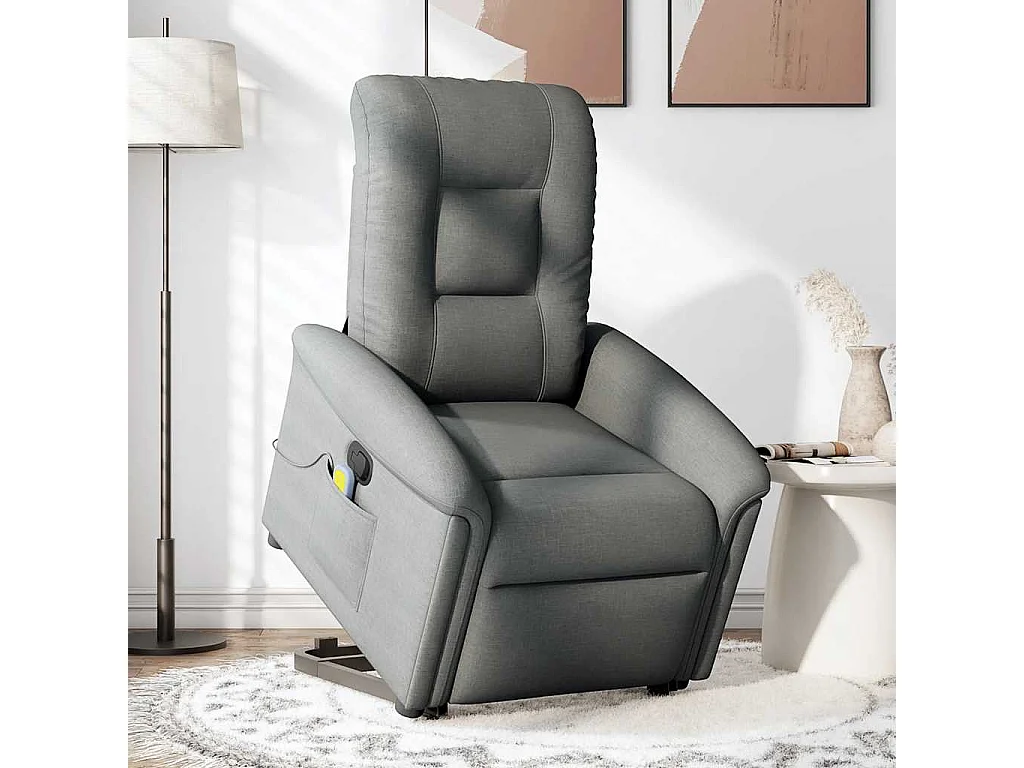 Fauteuil inclinable-Chaise de relax-Fauteuil de Massage Gris foncé Tissu SHL4108