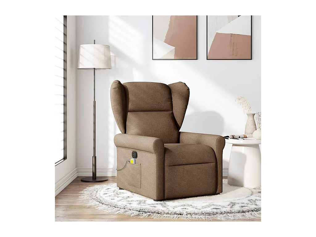 Fauteuil inclinable-Chaise de relax-Fauteuil de Massage Marron Tissu SHL2337