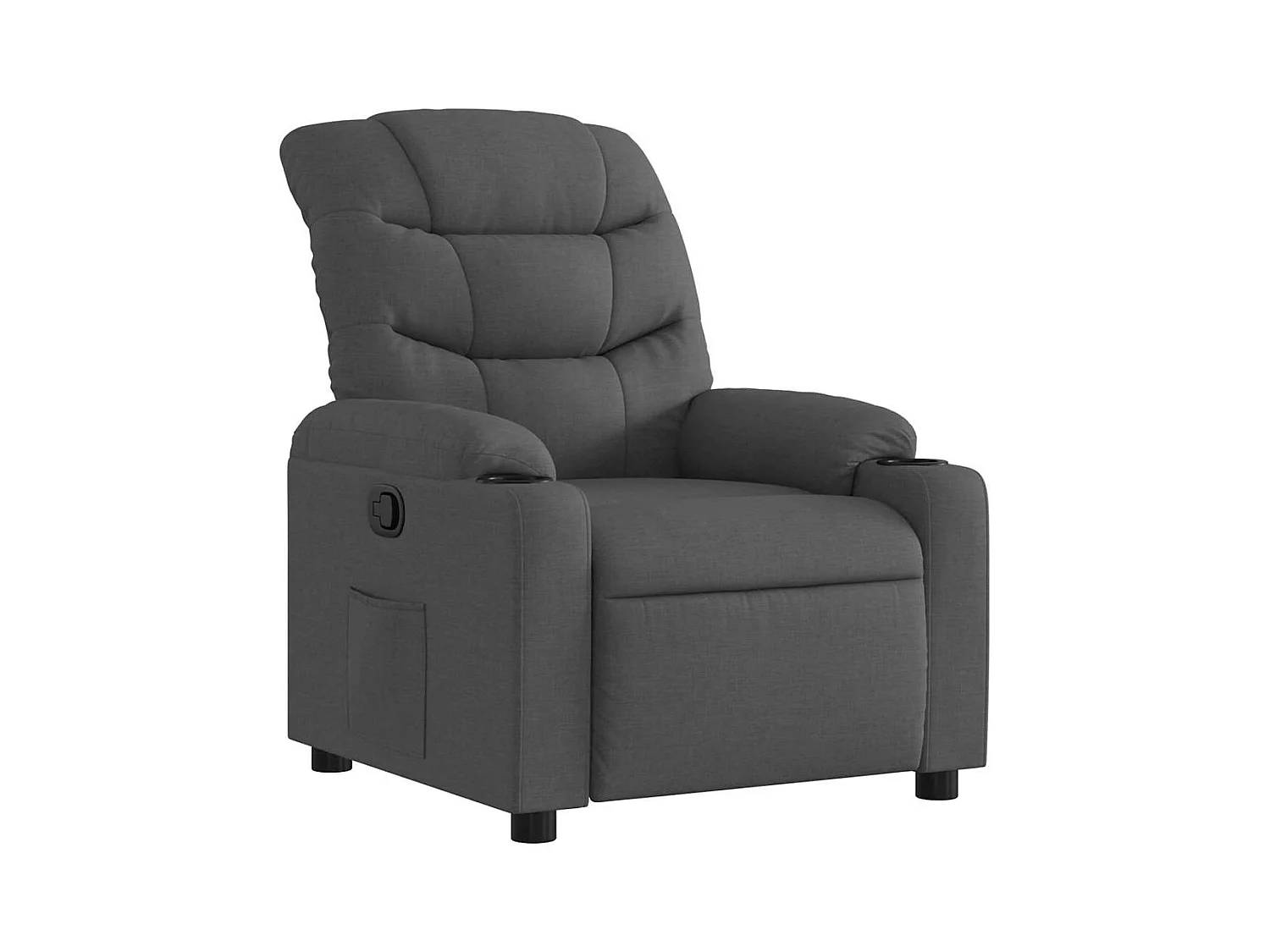 Fauteuil inclinable-Chaise-Fauteuil salon Gris foncé Tissu SHL4475