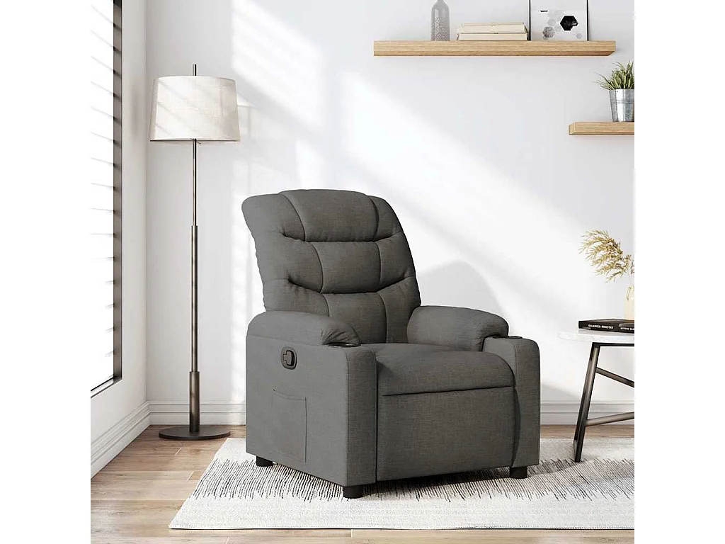 Relaxsessel | Lounge Sessel für Wohnzimmer Dunkelgrau Stoff SHL31098