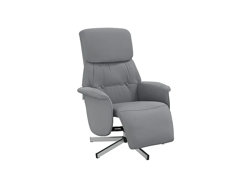 Sillón de relax | Sillón reclinable con reposapiés tela gris claro SHL7822