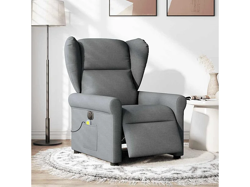 Fauteuil inclinable électrique-Chaise de relax-Fauteuil de Massage gris foncé tissu SHL3309
