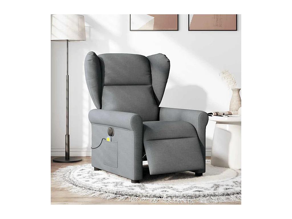 Sillón de relax | Sillón reclinable de masaje eléctrico tela gris oscuro SHL3450