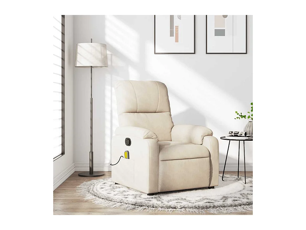 Sillón de relax | Sillón reclinable de masaje tela de microfibra beige SHL3537