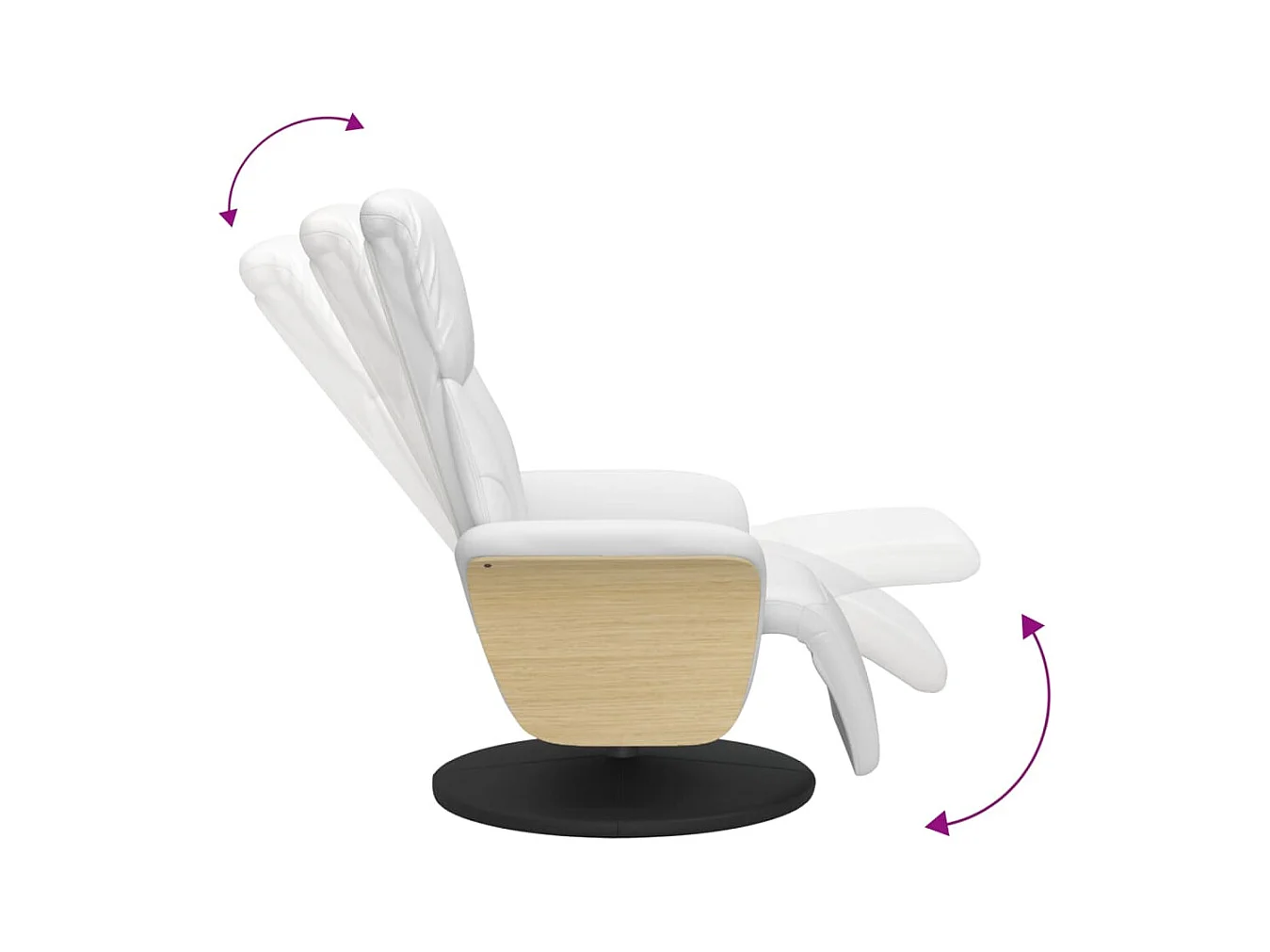 Sillón de relax | Sillón reclinable con reposapiés cuero sintético blanco SHL8526
