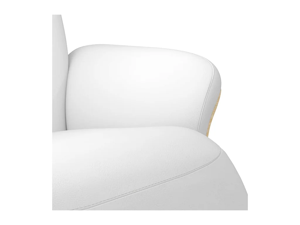 Sillón de relax | Sillón reclinable con reposapiés cuero sintético blanco SHL8526