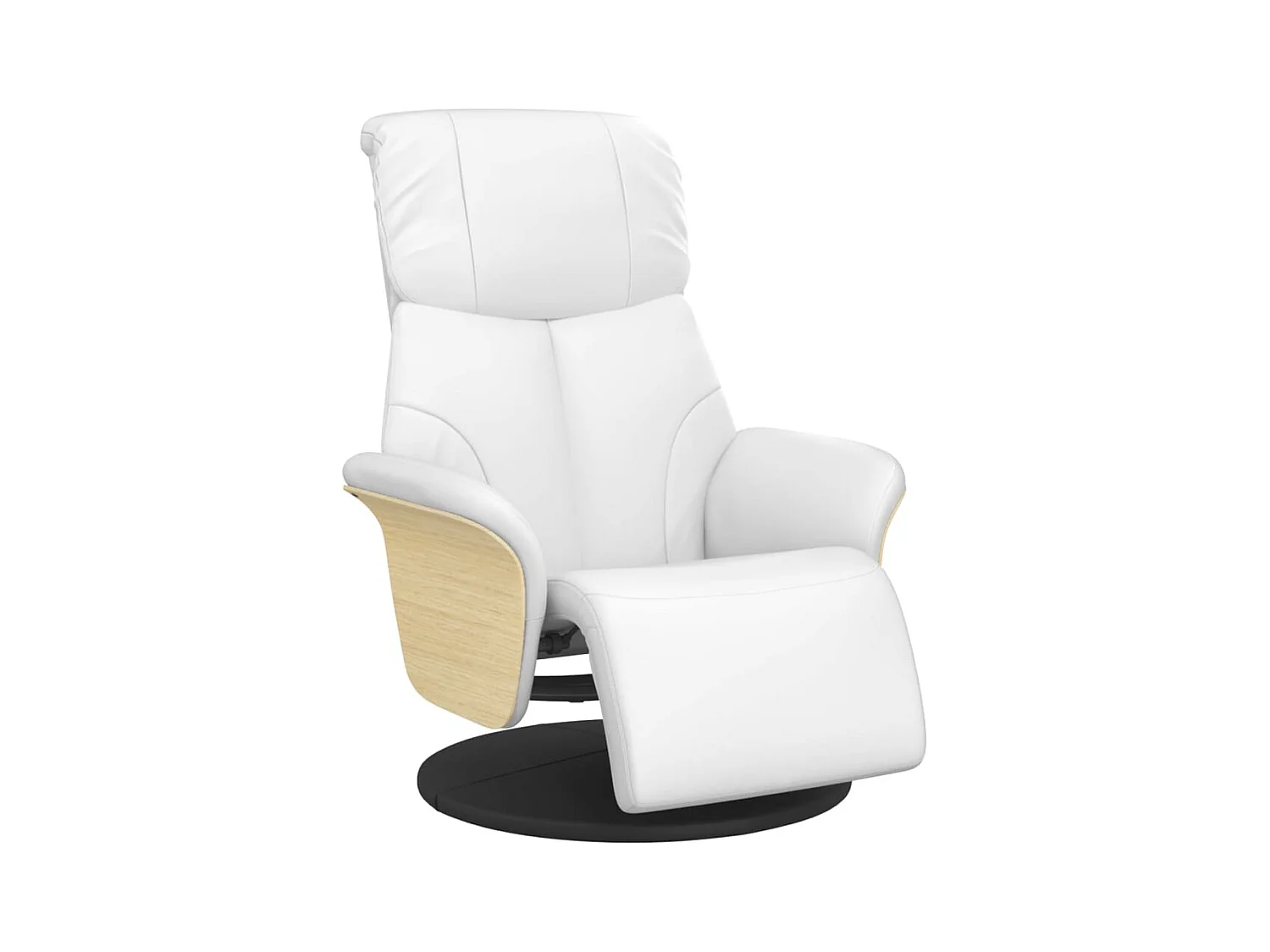 Fauteuil inclinable-Fauteuil salon avec repose-pieds blanc similicuir SHL4012