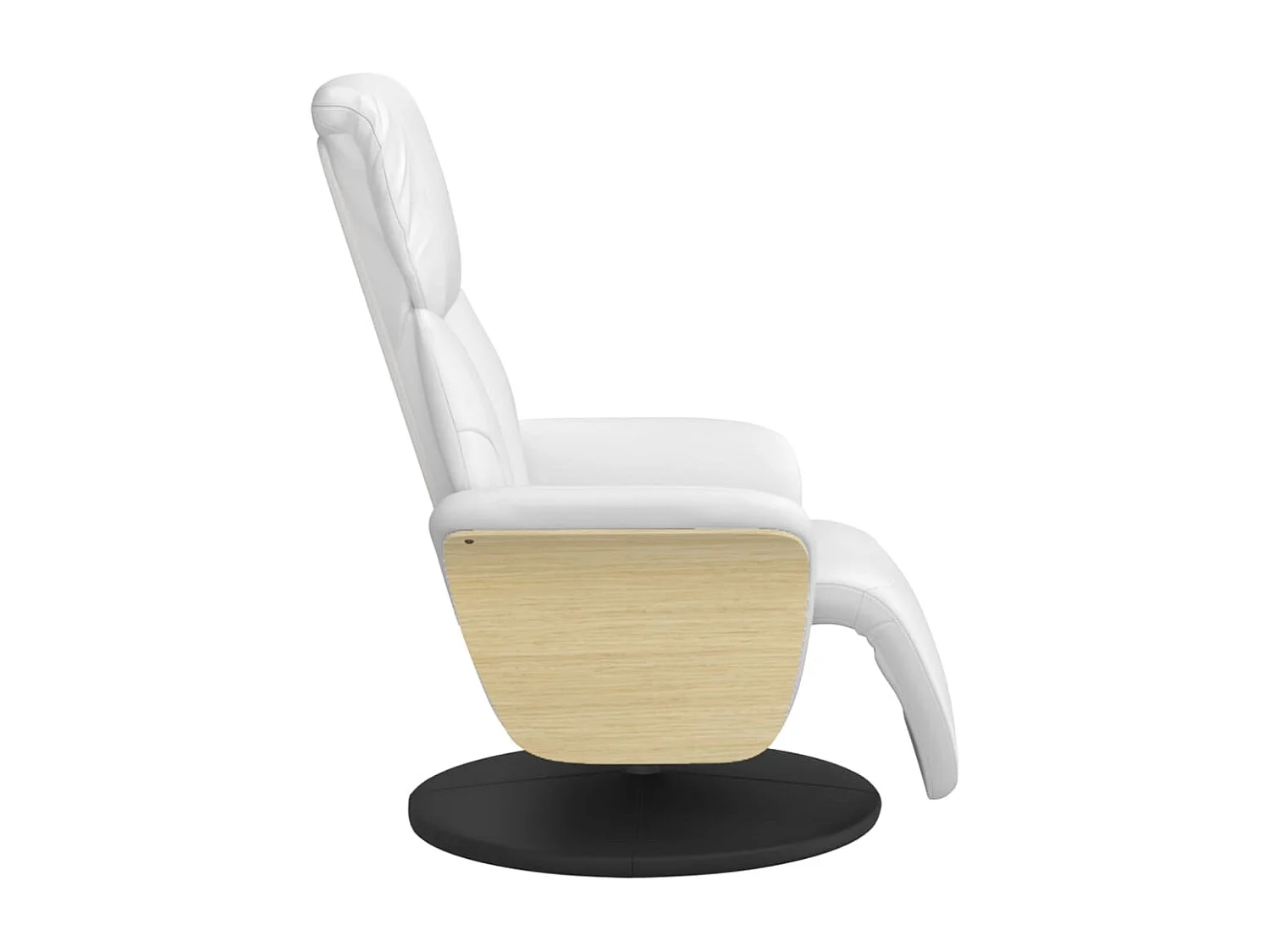 Relaxsessel | Lounge Sessel für Wohnzimmer mit Fußteil Weiß Kunstleder SHL14560