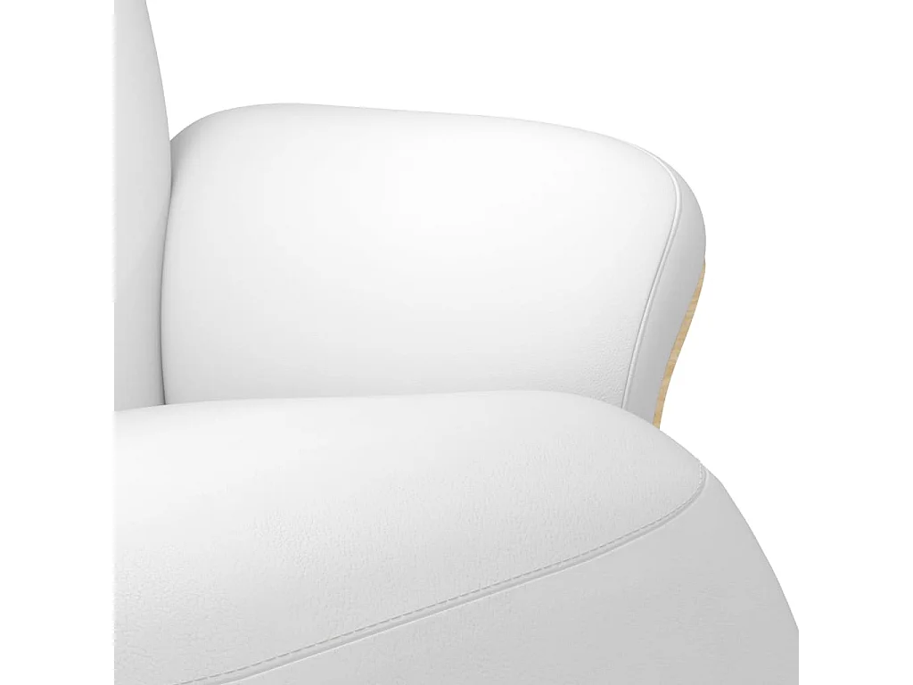 Relaxsessel | Lounge Sessel für Wohnzimmer mit Fußteil Weiß Kunstleder SHL14560