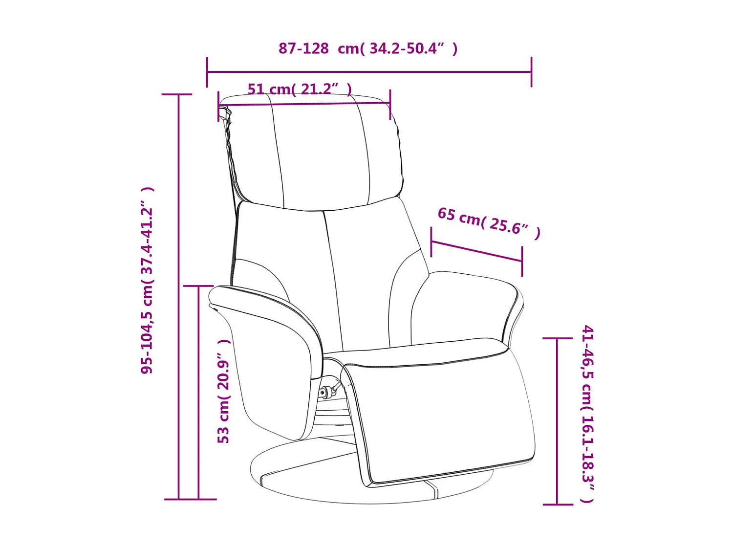 Relaxsessel | Lounge Sessel für Wohnzimmer mit Fußteil Weiß Kunstleder SHL14560