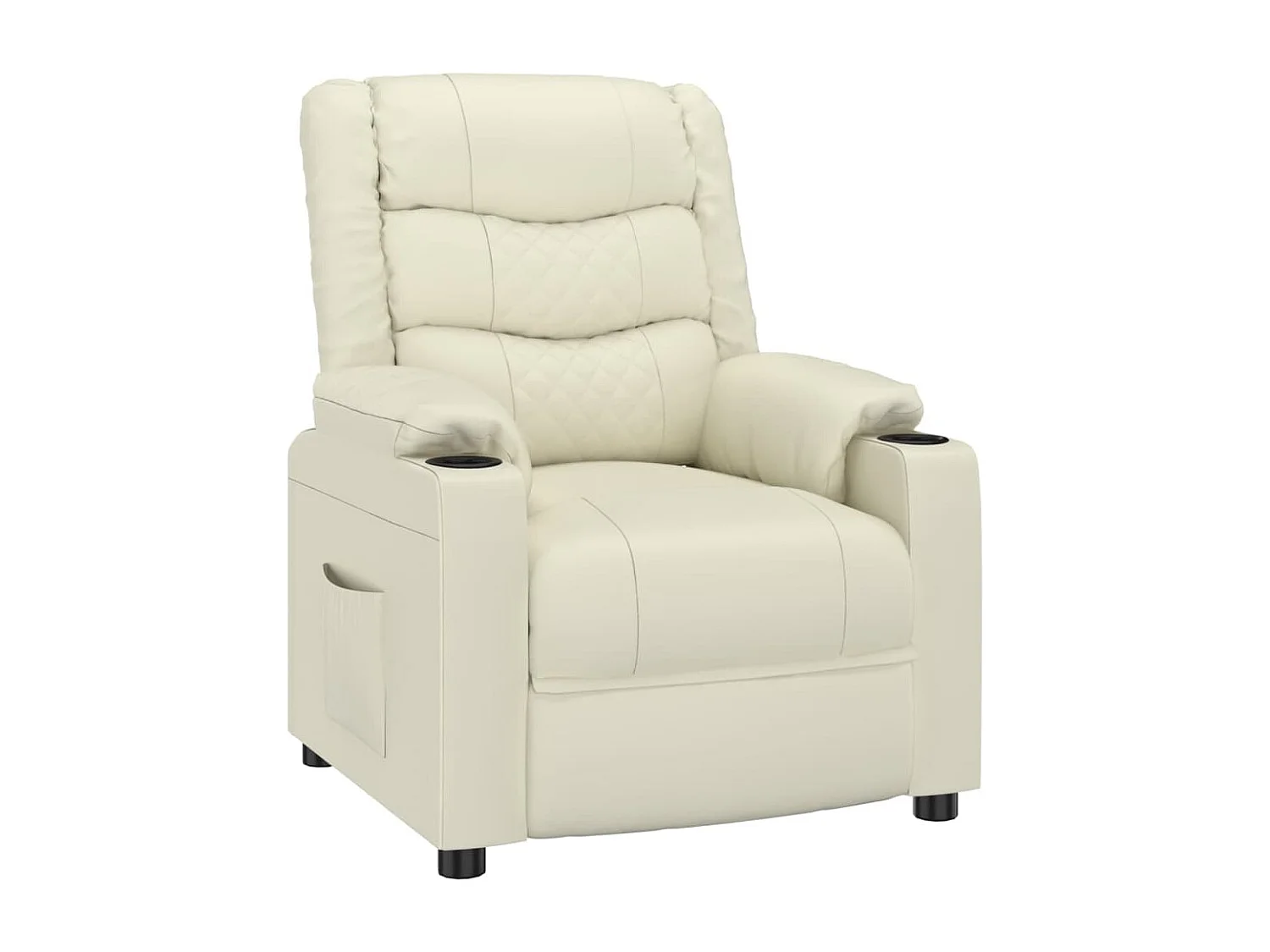 Fauteuil inclinable-Fauteuil de salon Crème Similicuir SHL2100