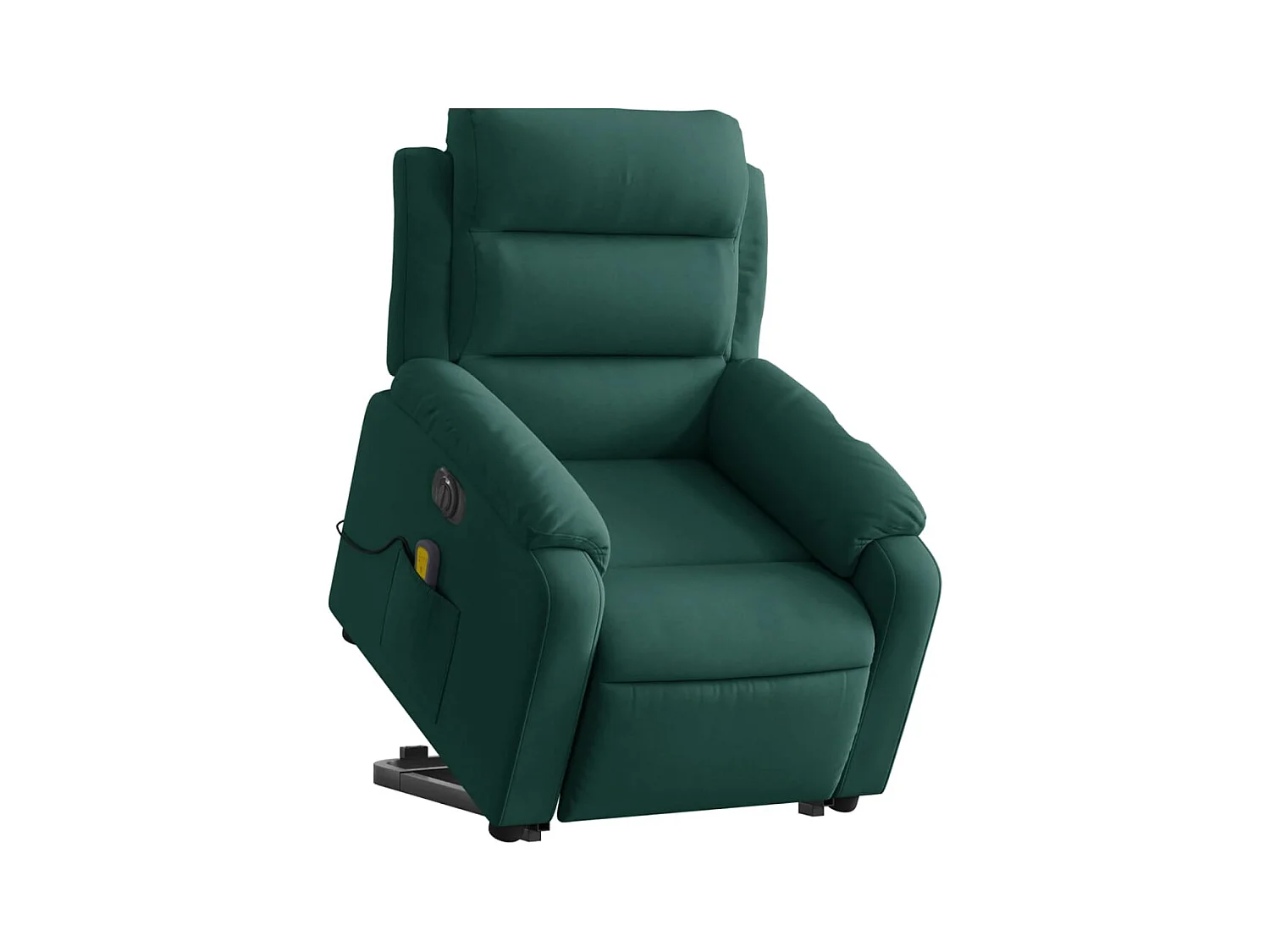 Poltrona massagens elevatória elétrica veludo verde-escuro SHL387123