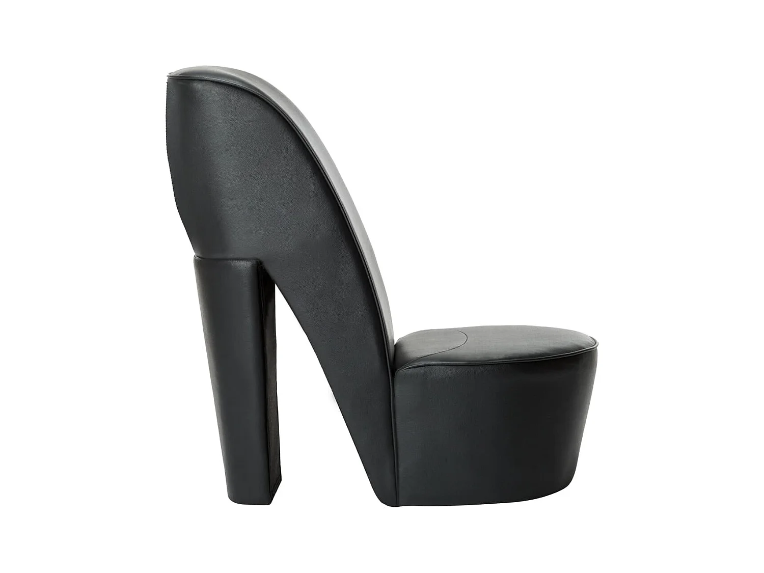 Sillón de salón con forma de zapato de tacón cuero sintético negro SHL8837