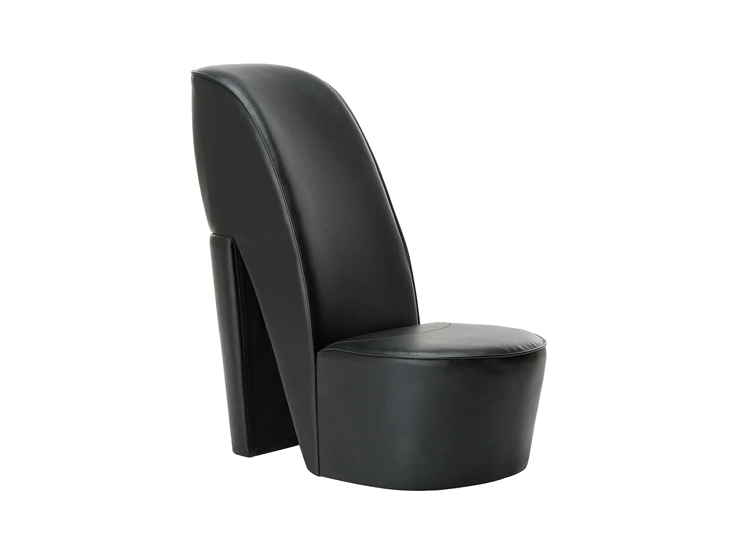 Sillón de salón con forma de zapato de tacón cuero sintético negro SHL8837