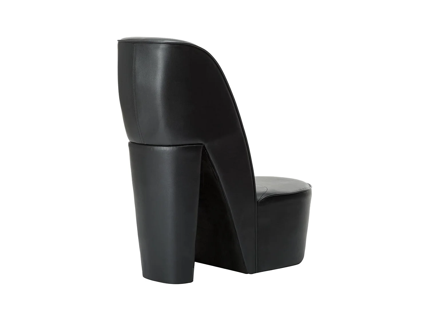 Sillón de salón con forma de zapato de tacón cuero sintético negro SHL8837