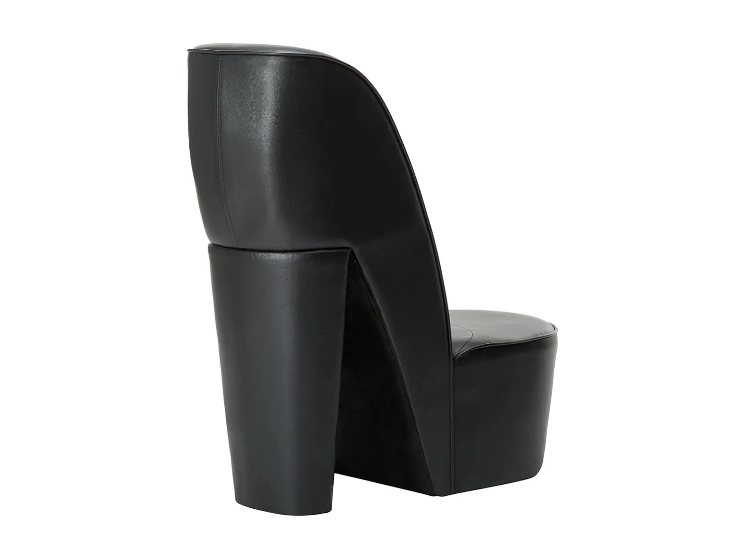 Sillón de salón con forma de zapato de tacón cuero sintético negro SHL8837
